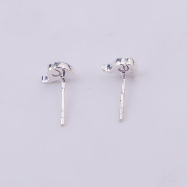 Silver Elephant Studs