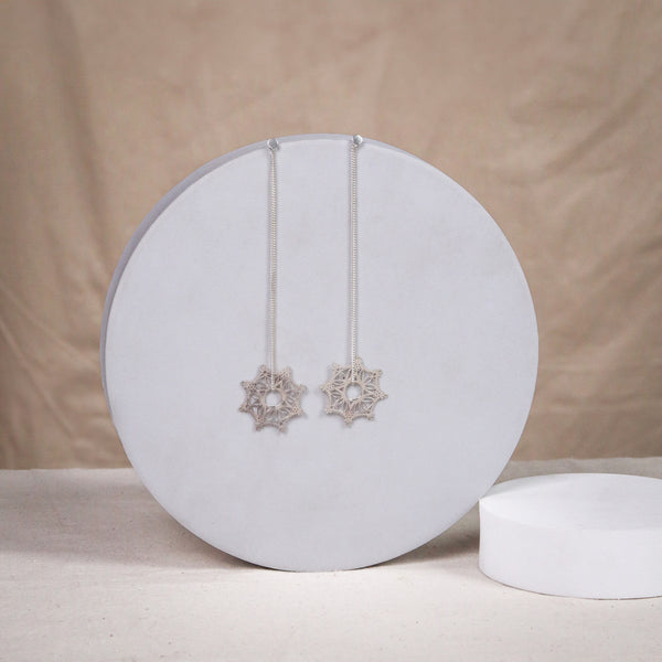 Silver Snowflake Filigree Dangler Earring