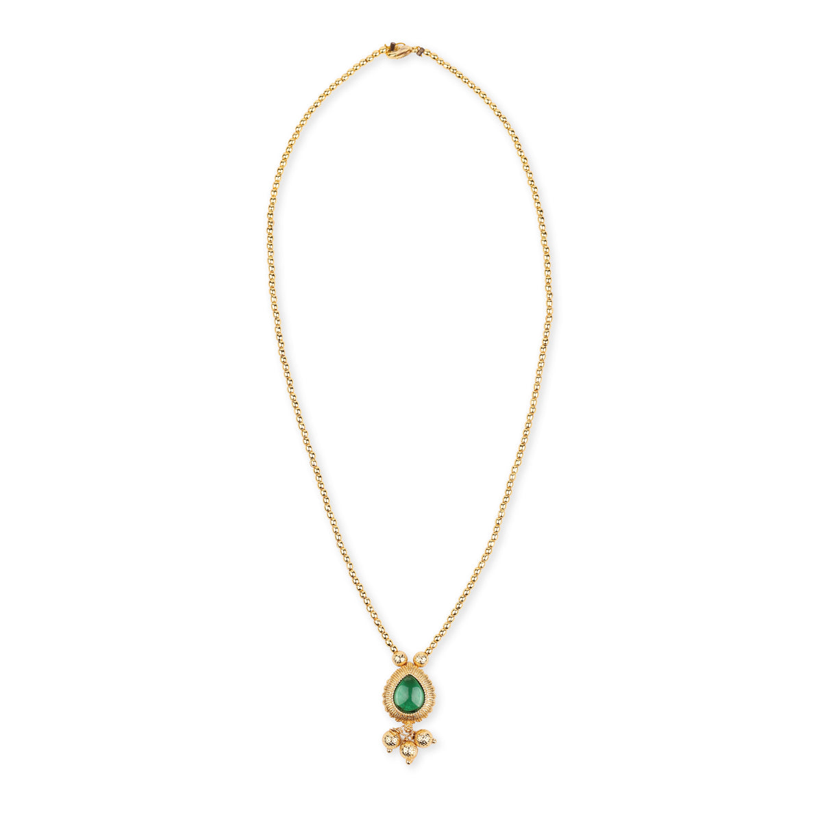 22K Gold Plated Fashion Green Drop Necklace