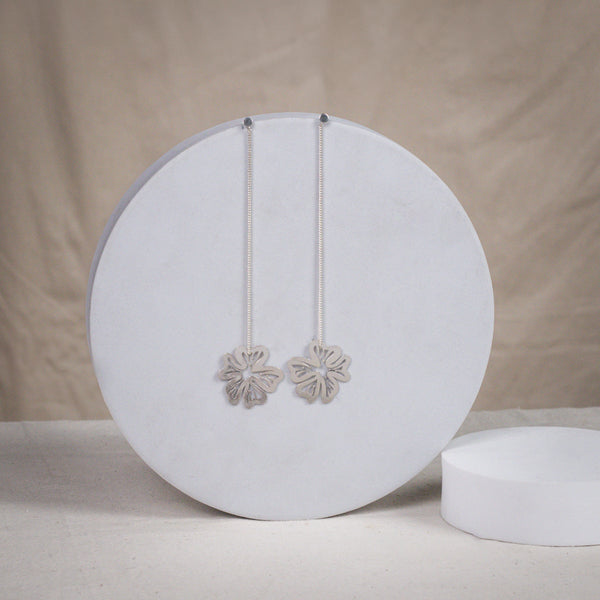 Silver Gulmohar Filigree Laser Cut Dangler Earring