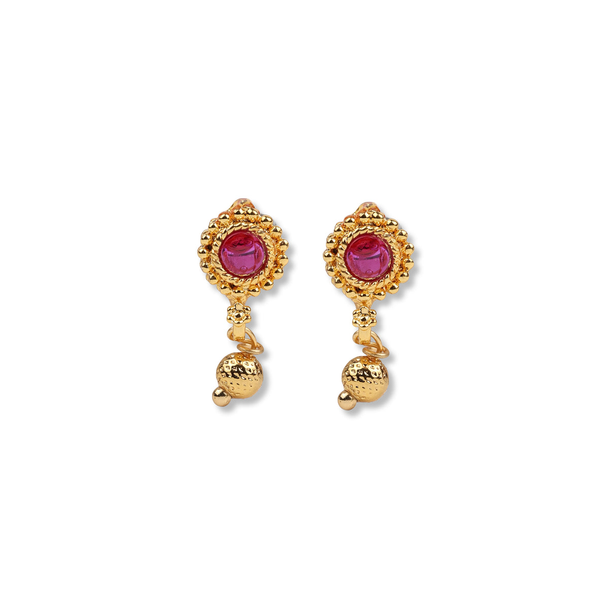 22K Gold Plated Fashion Pink Stone Set