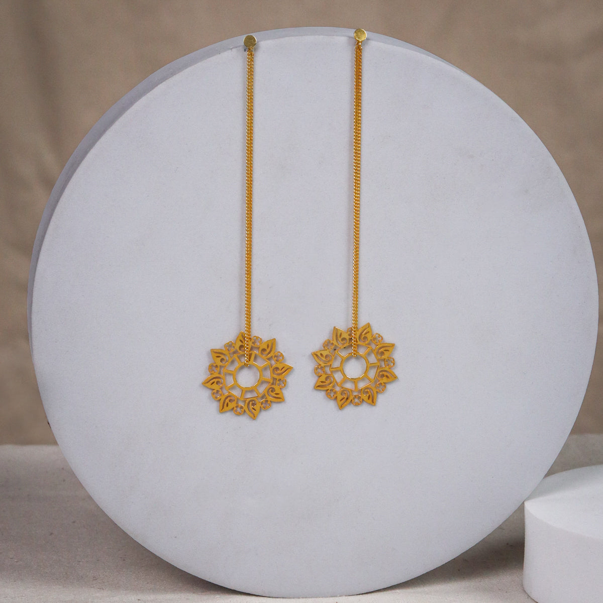 Silver Abstract Filigree Dangler Earring (Gold Plated)