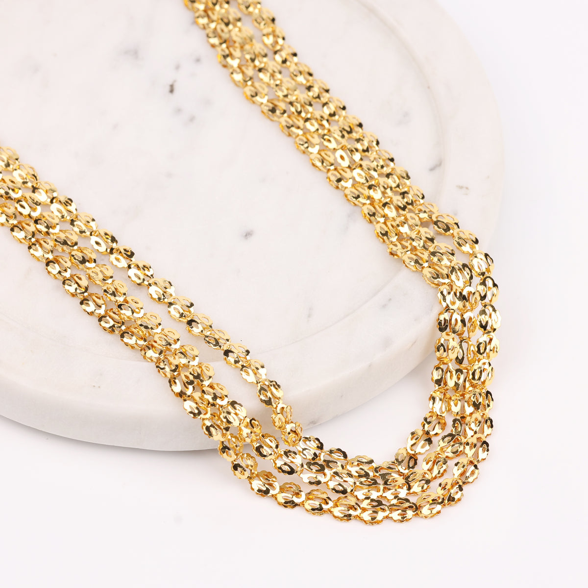 22K Gold Plated Fashion Pohe Haar – 3 Layer