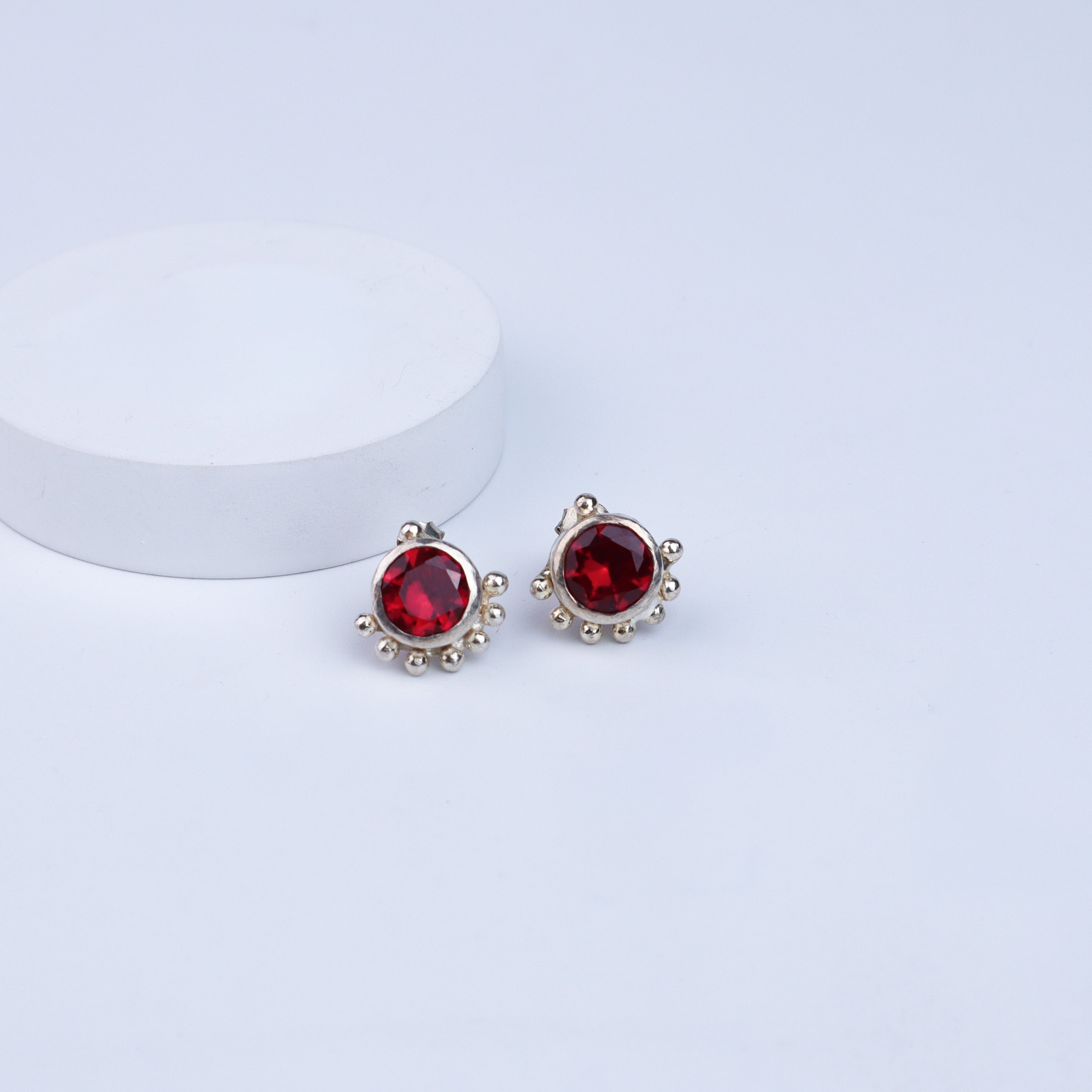 Silver Red Studs | CZ | 92.5 Silver