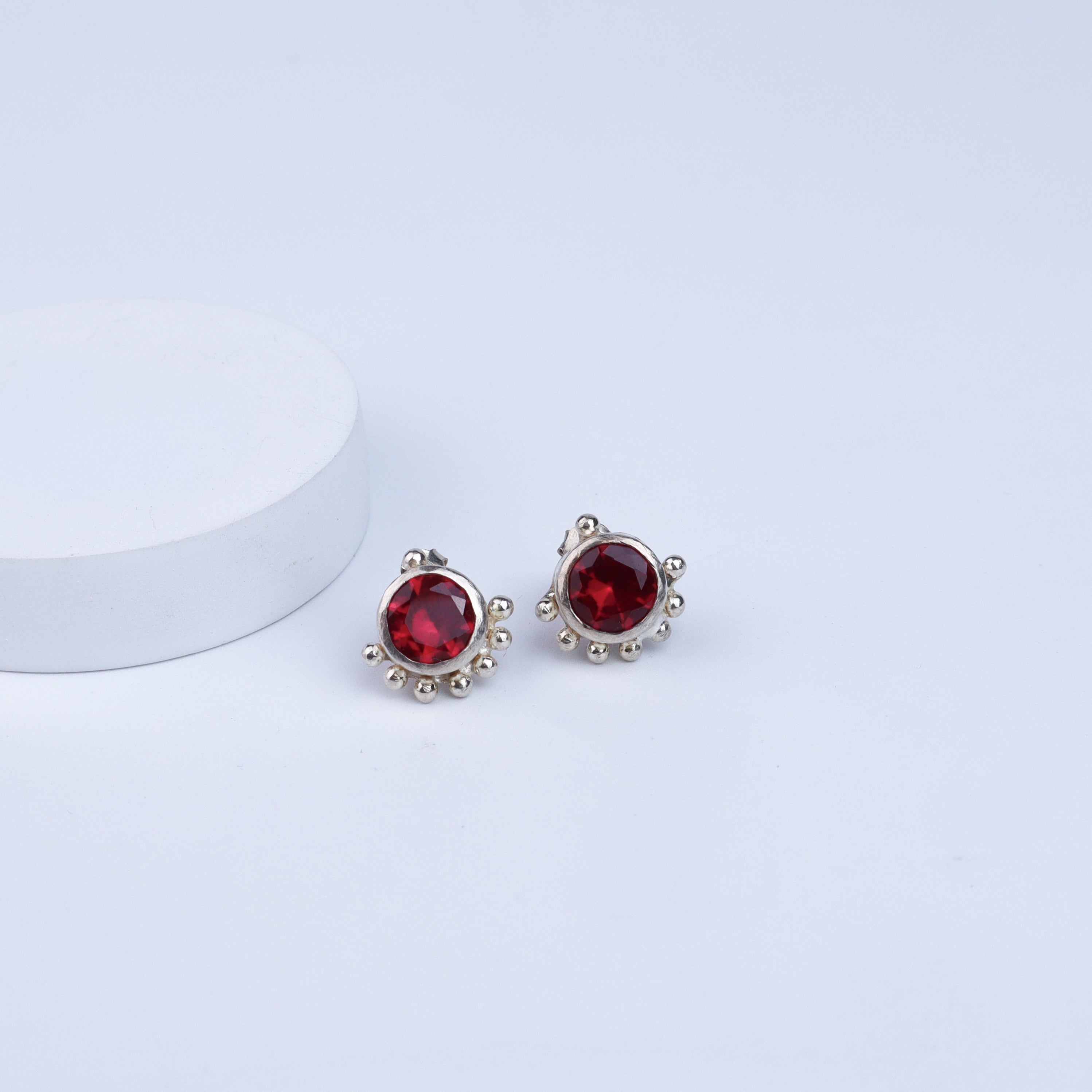 Silver Red Studs | CZ | 92.5 Silver