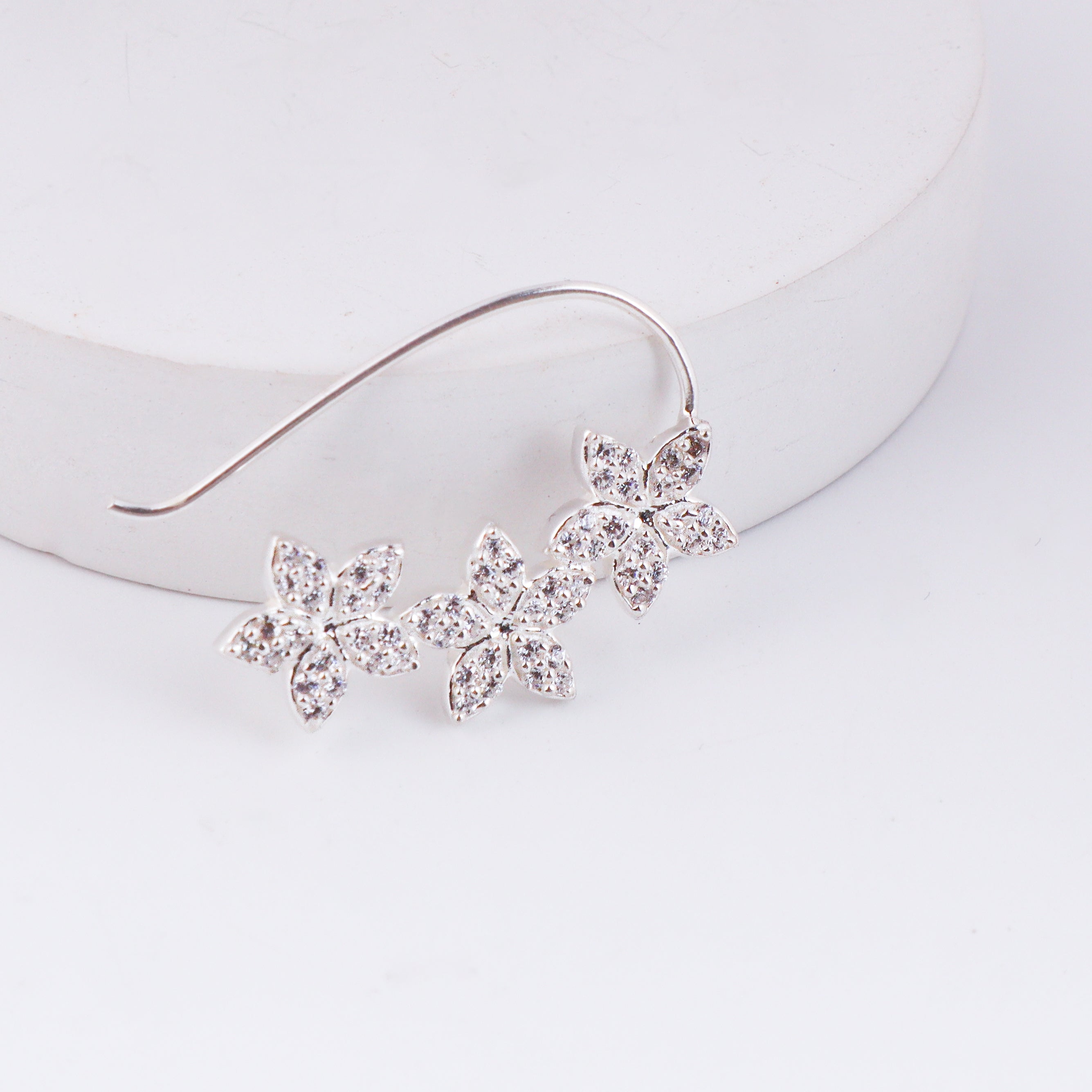 CZ flower nath  pierced (Small)