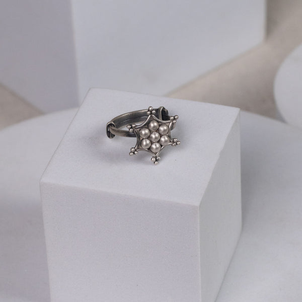 Silver Kudi Nakshatra Ring