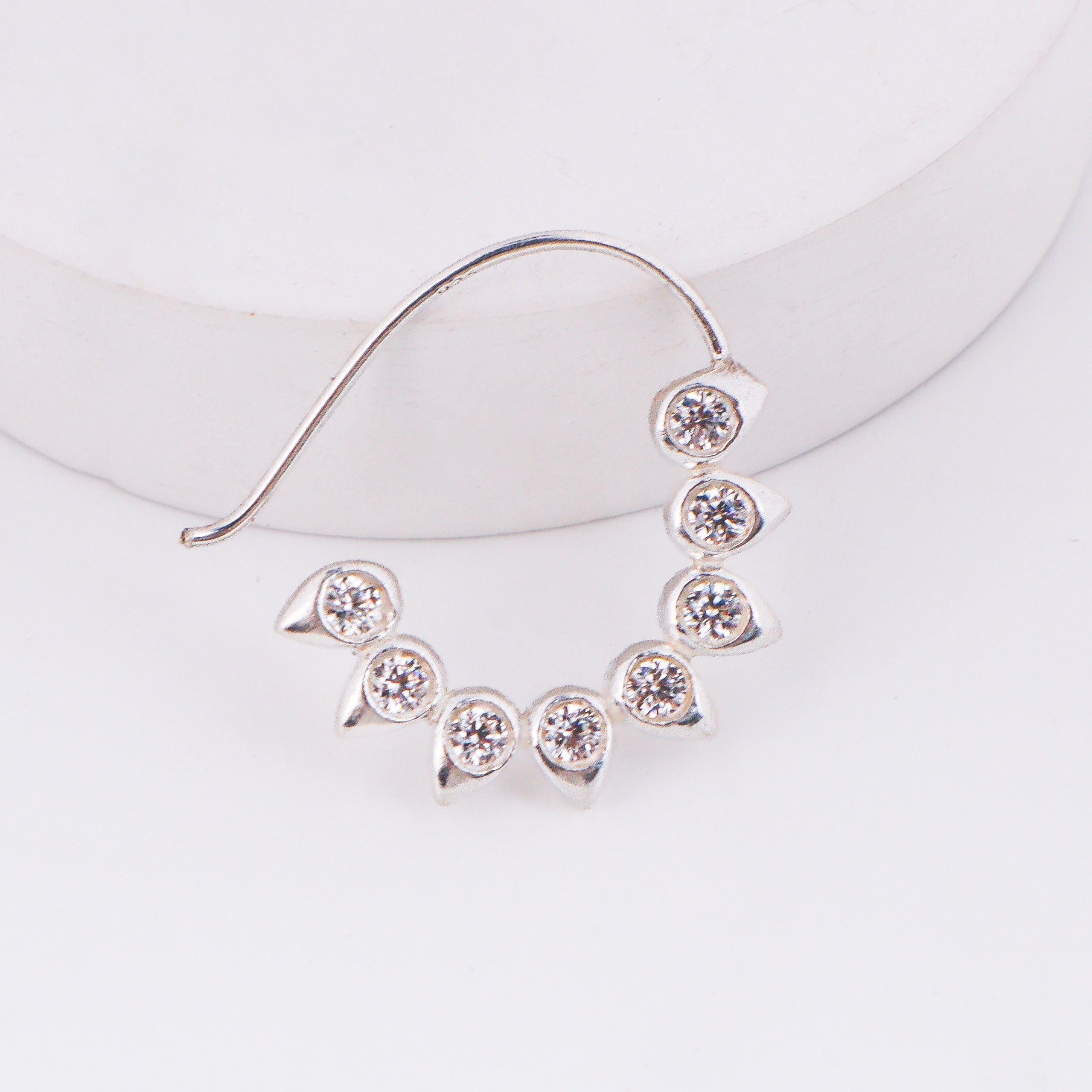 CZ petal nath (Small) pierced