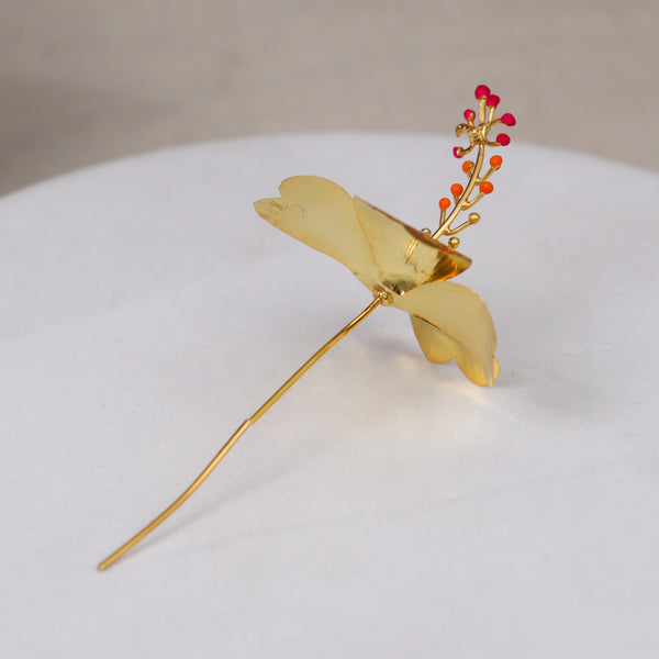 Jaswandi/Hibiscus Flower (Small) |  92.5 Silver | 22K Gold Plated