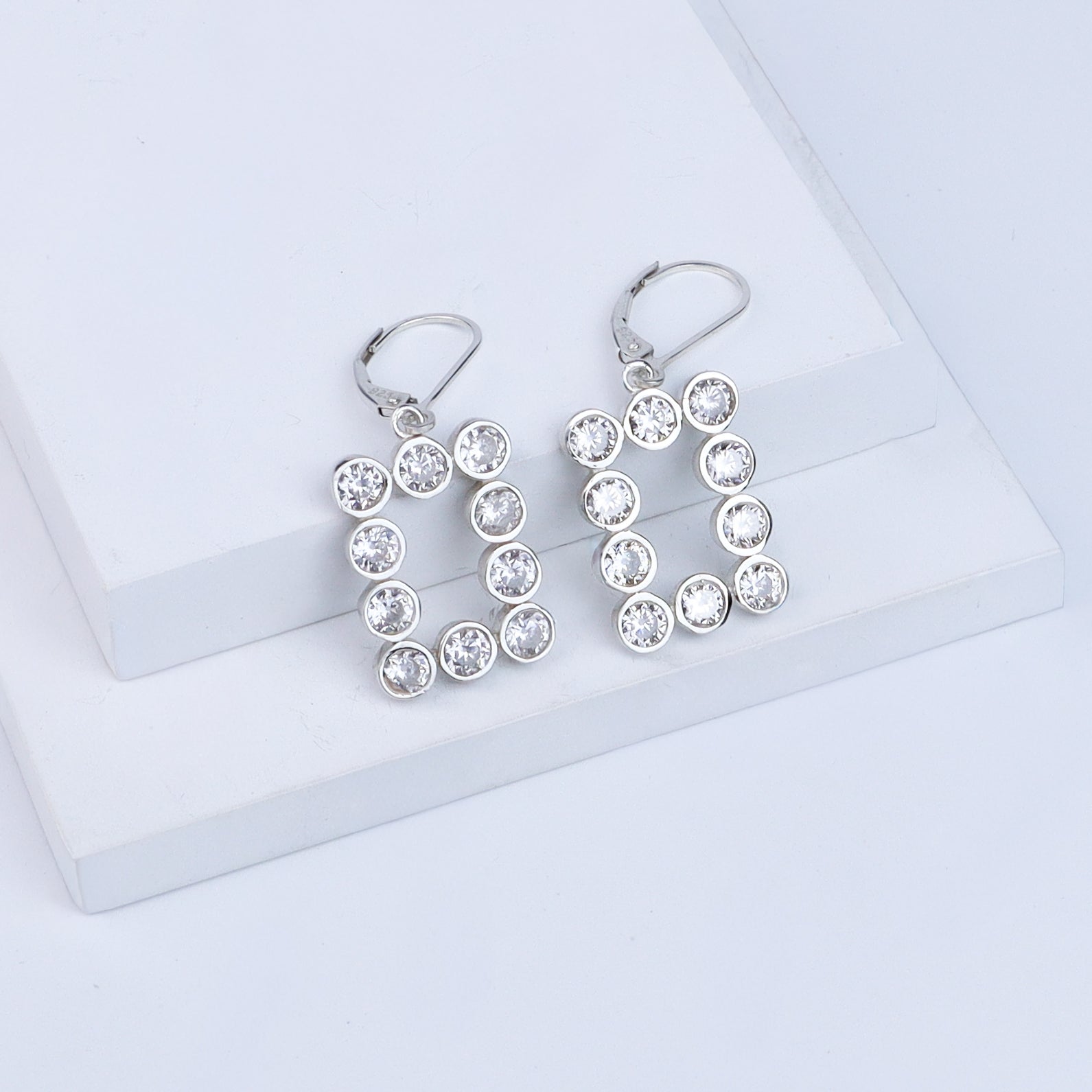 Rectangle Silver Earring | CZ | 92.5 Silver