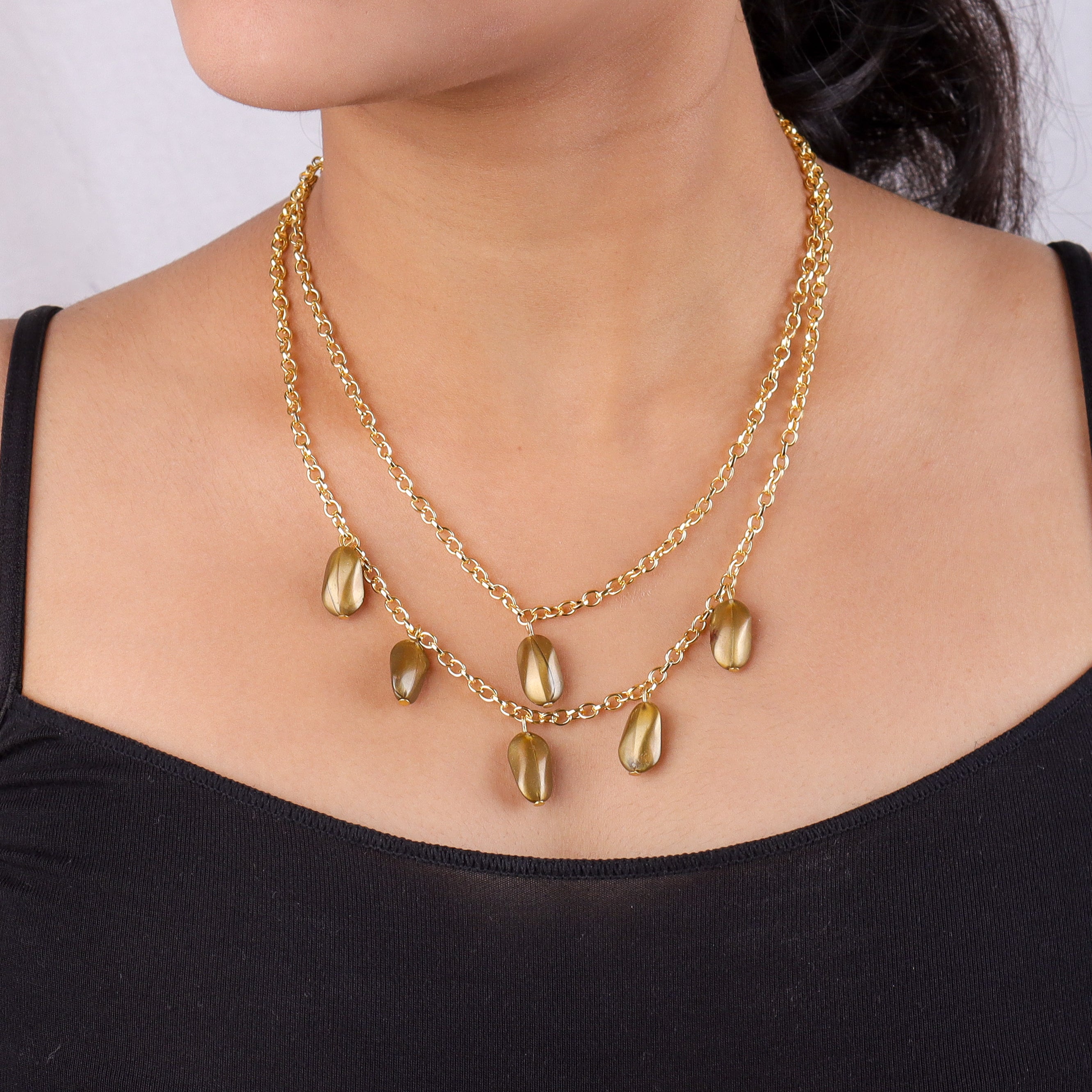 22K Gold Plated Brass Fashion Necklace