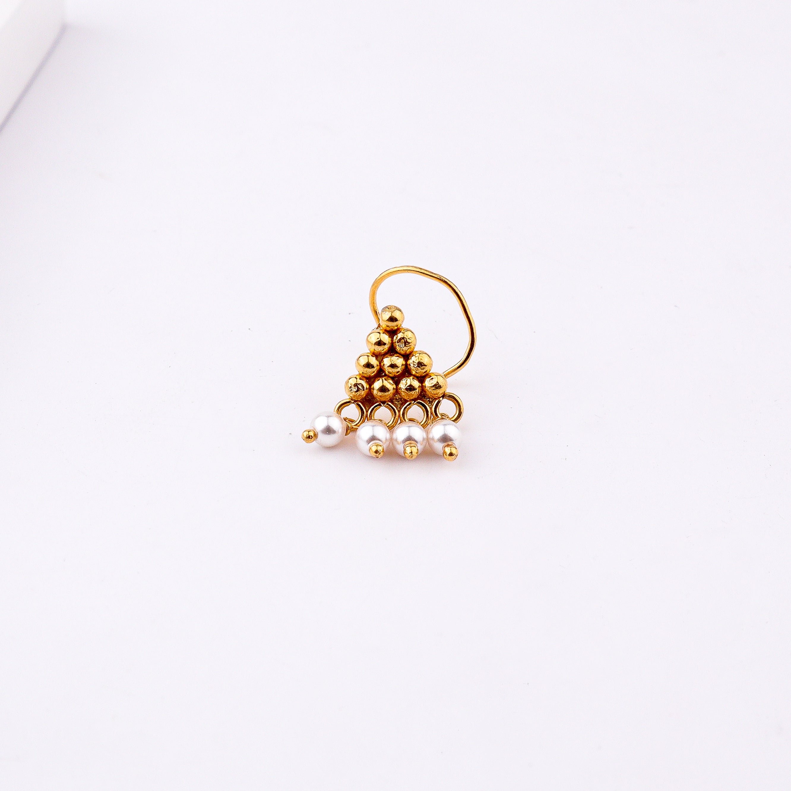 Pyramid Pierced Nose Pin | 22K Gold-Plated (Large)
