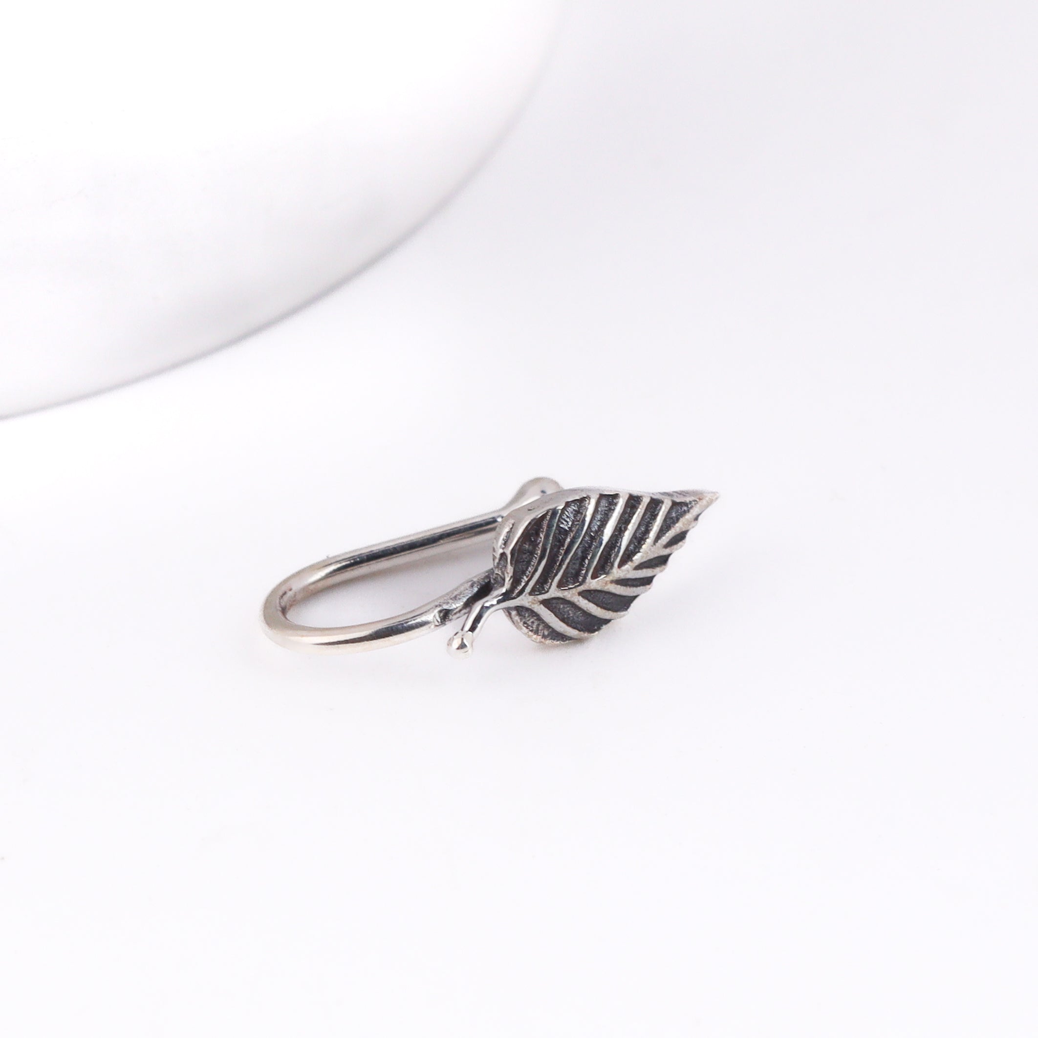 Silver leaf nose pin - Casting (Clip on)