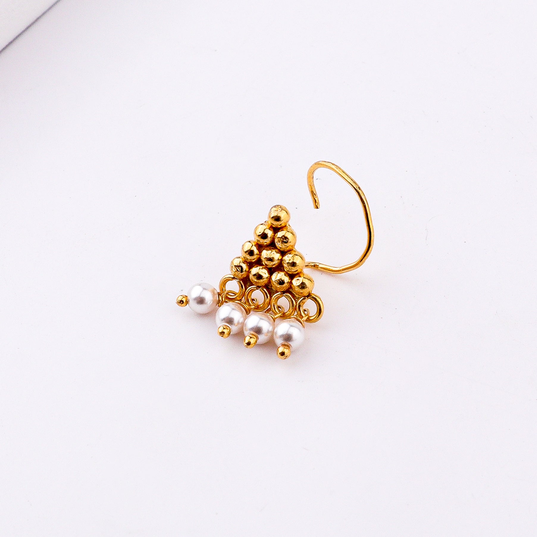 Pyramid Pierced Nose Pin | 22K Gold-Plated (Large)