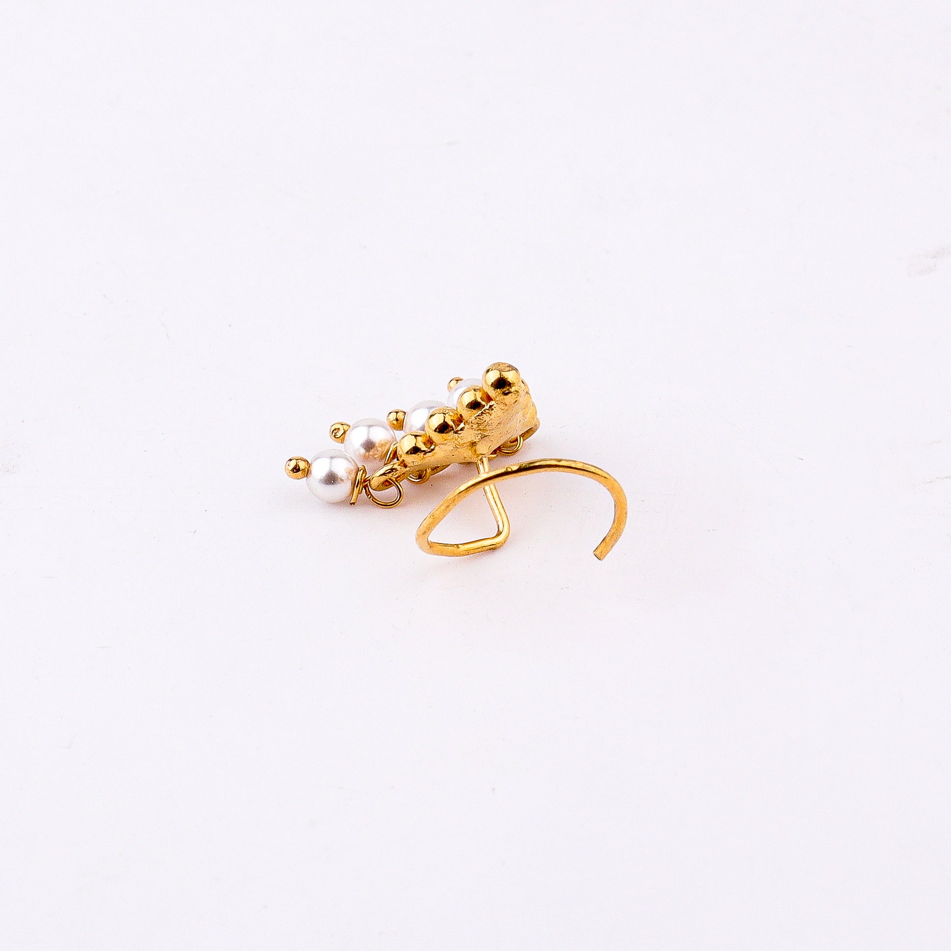 Pyramid Pierced Nose Pin | 22K Gold-Plated (Large)