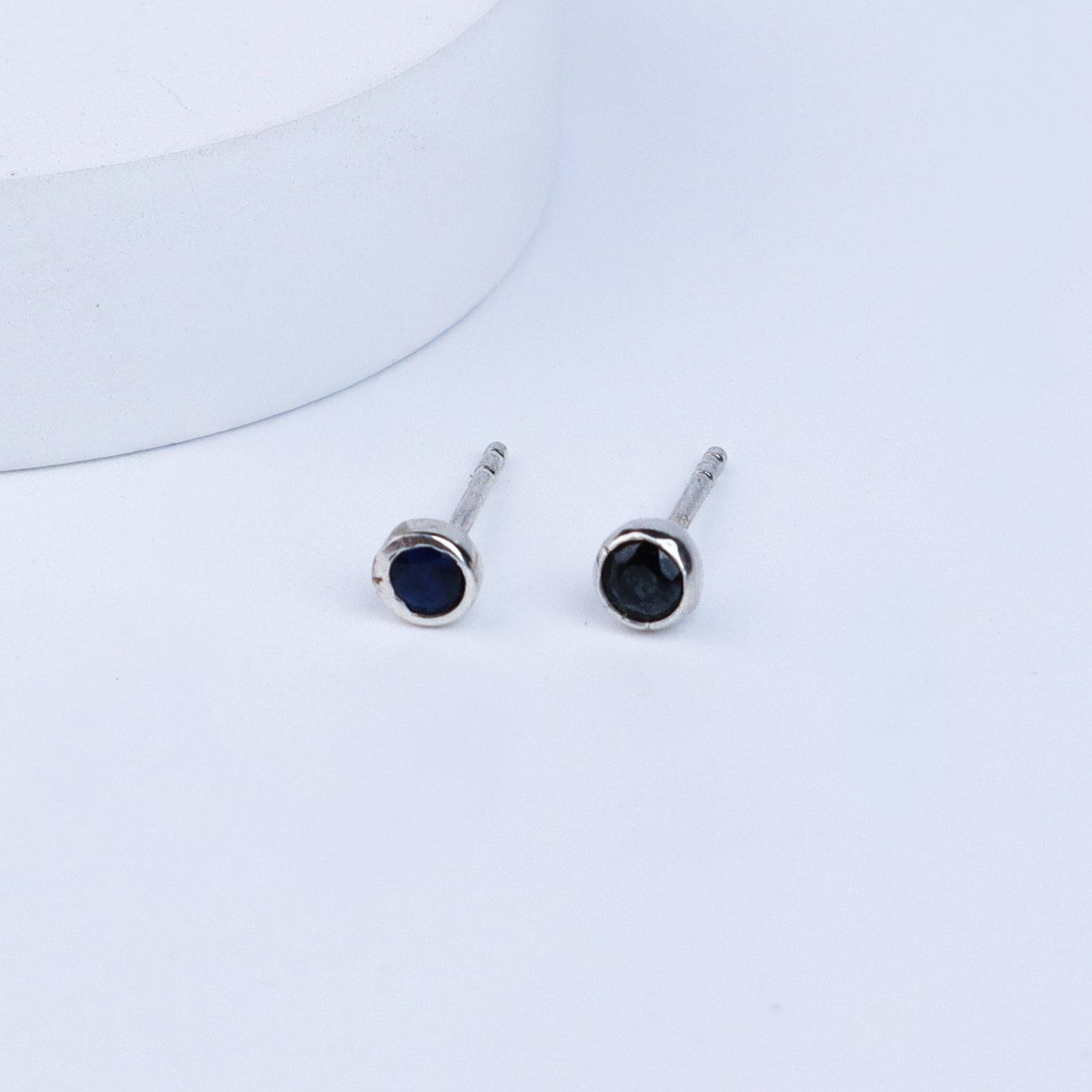 Tiny Black Silver Studs | CZ | 92.5 Silver