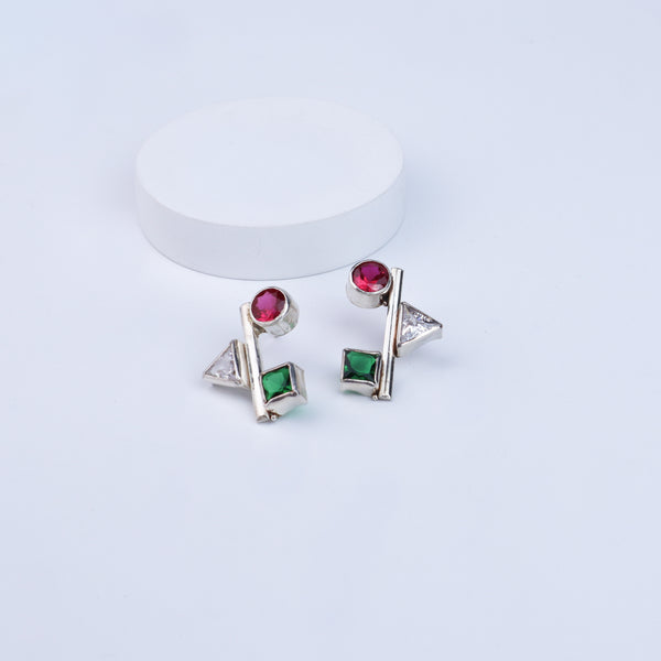 Geometric Earring  | CZ | 92.5 Silver