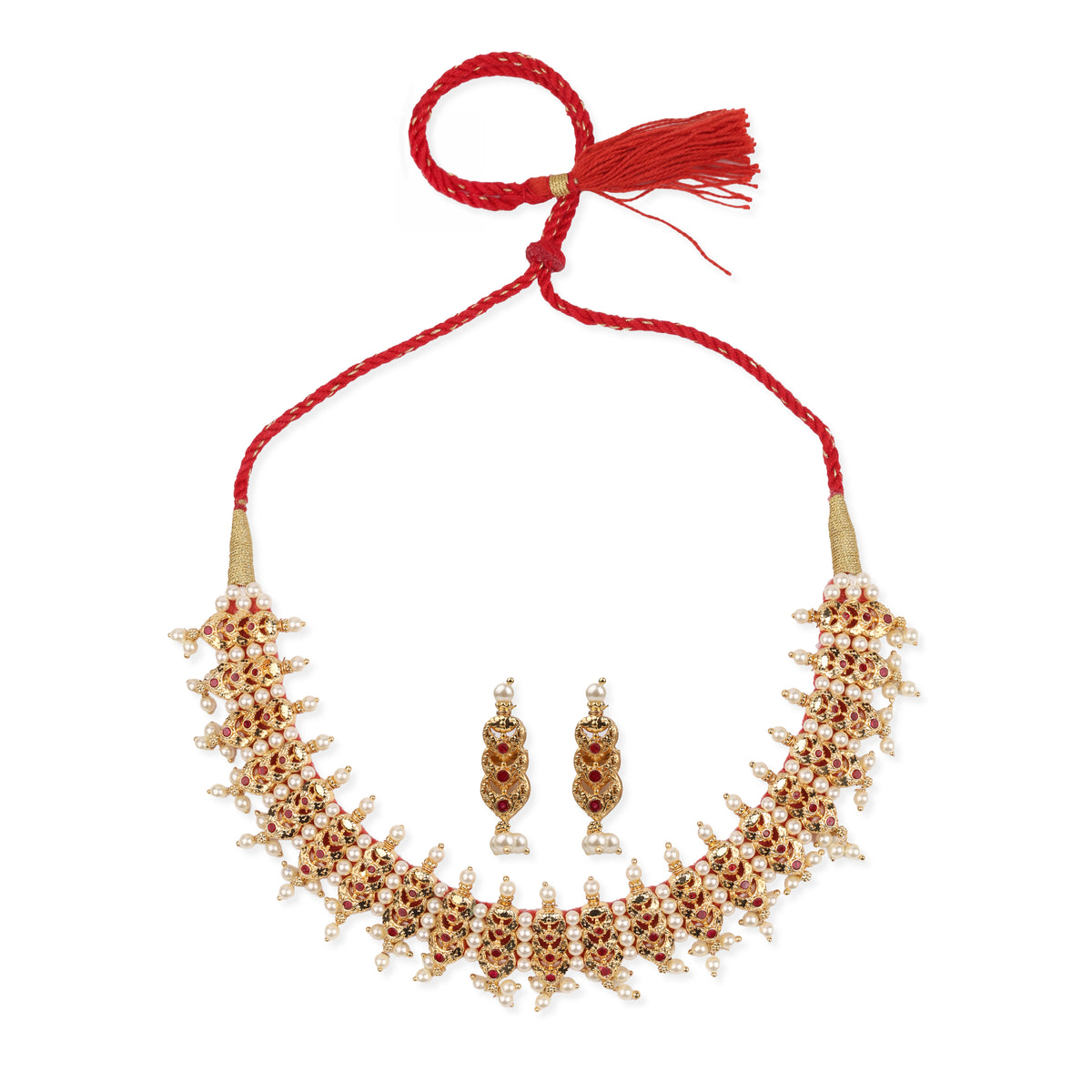 22K Gold Plated Fashion Pearl Chinchpeti
