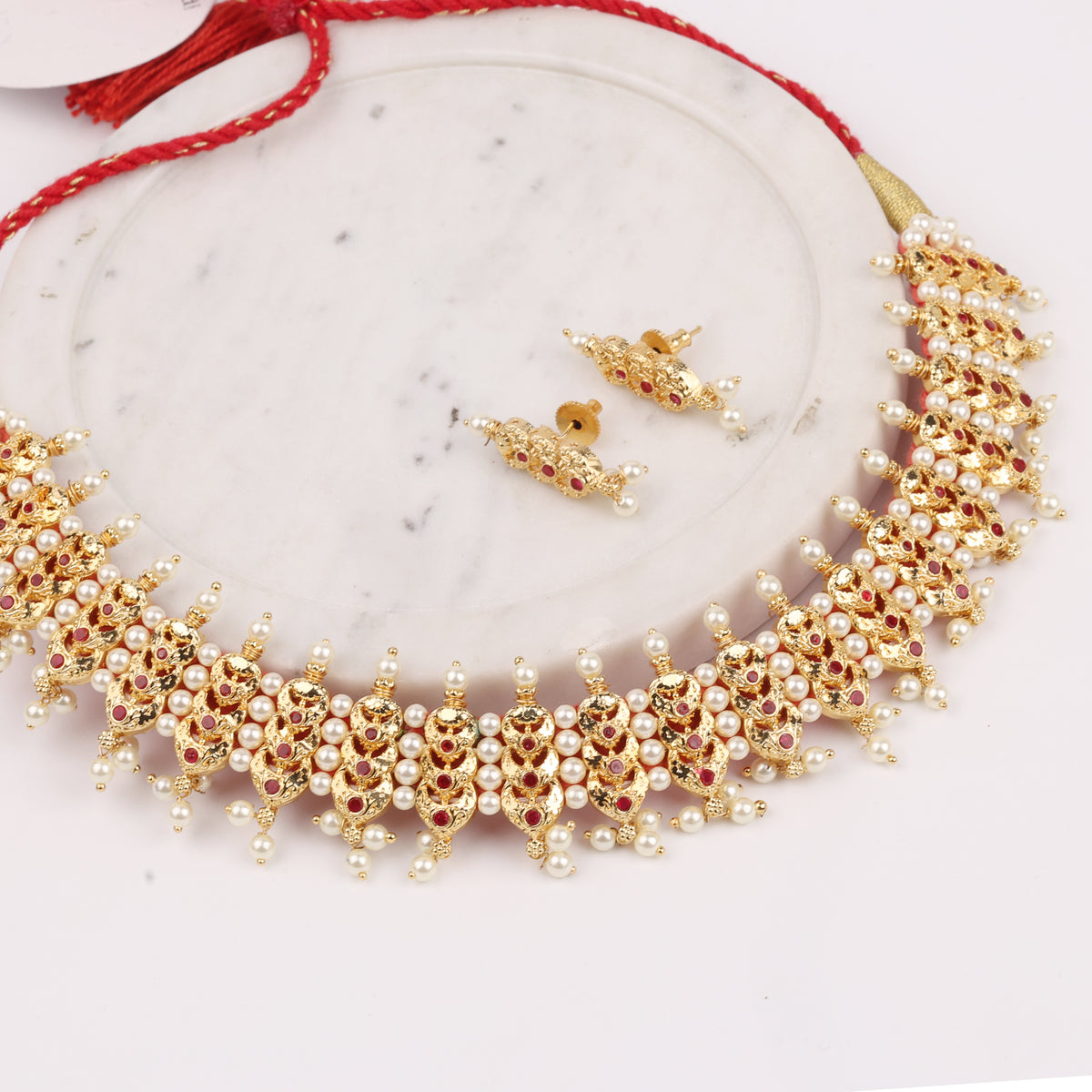 22K Gold Plated Fashion Pearl Chinchpeti