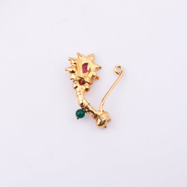 White background with Nath jewelry close-up
