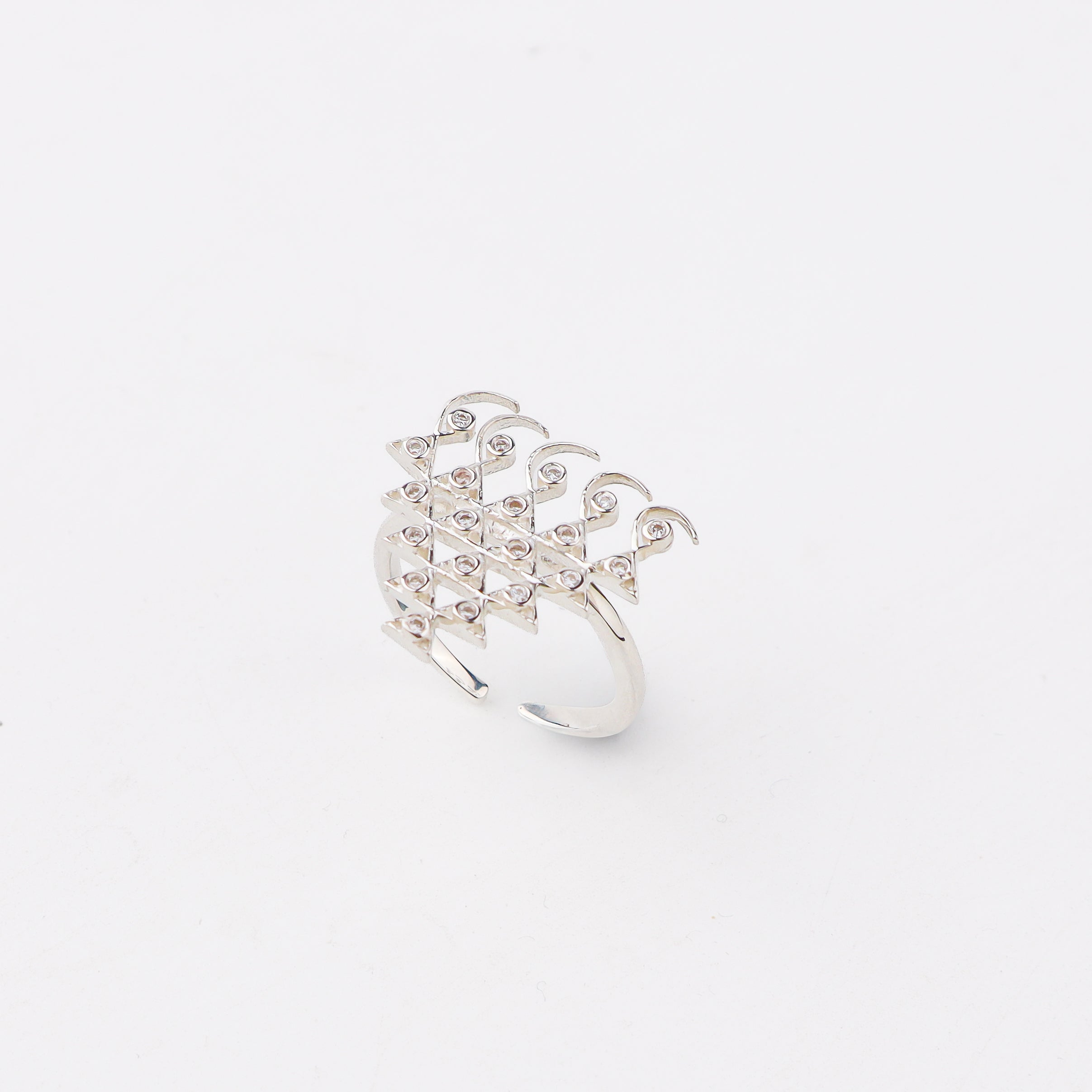 Silver CZ Saraswati Ring