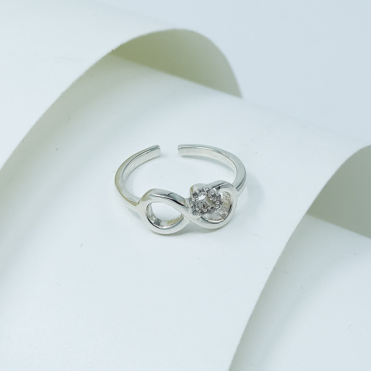 Silver CZ Infinity Heart Ring