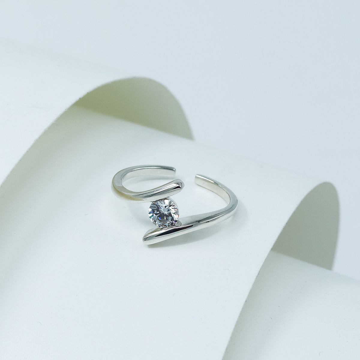 Silver CZ Classic Ring
