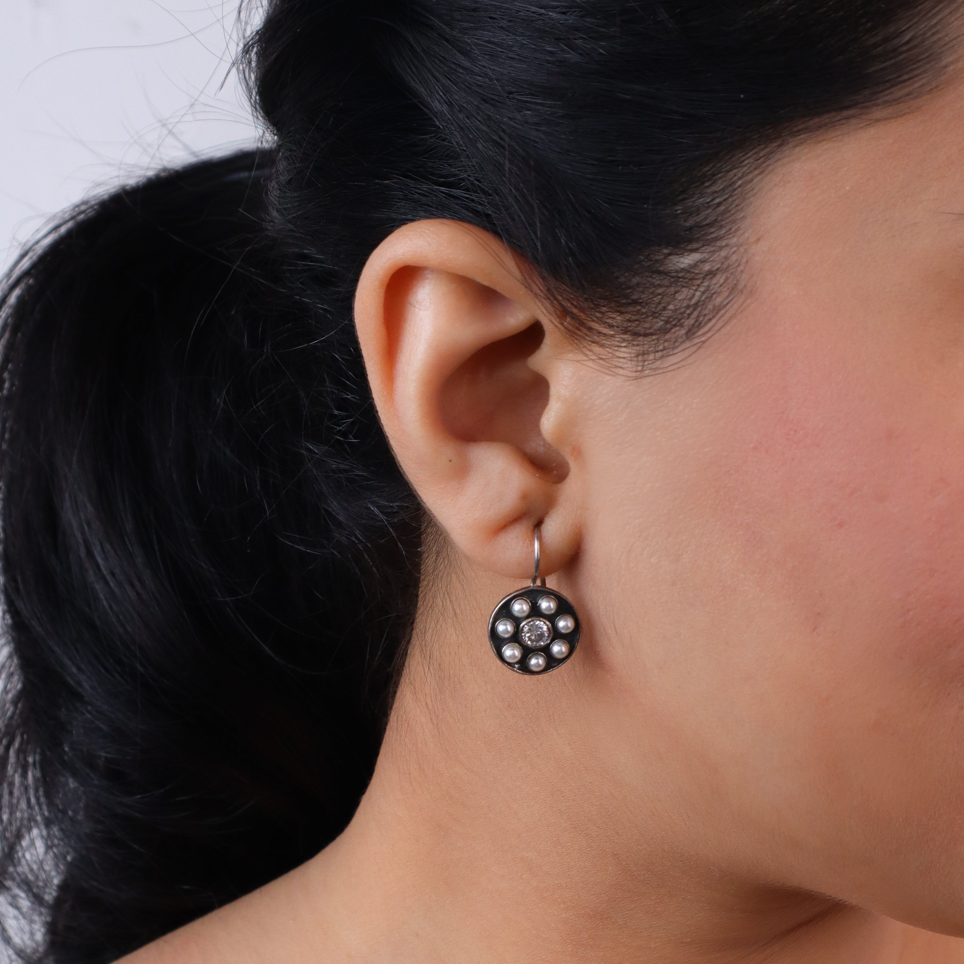 Moha Maya Pearl earrings | CZ | 92.5 Silver