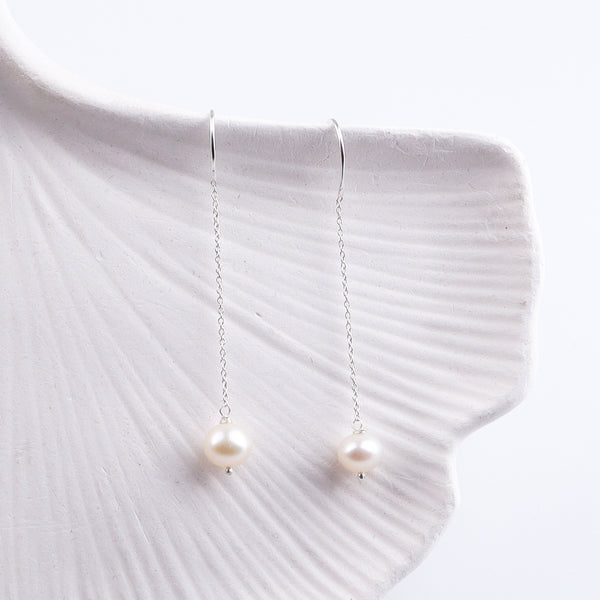 Pearl Dangle Chain Earrings