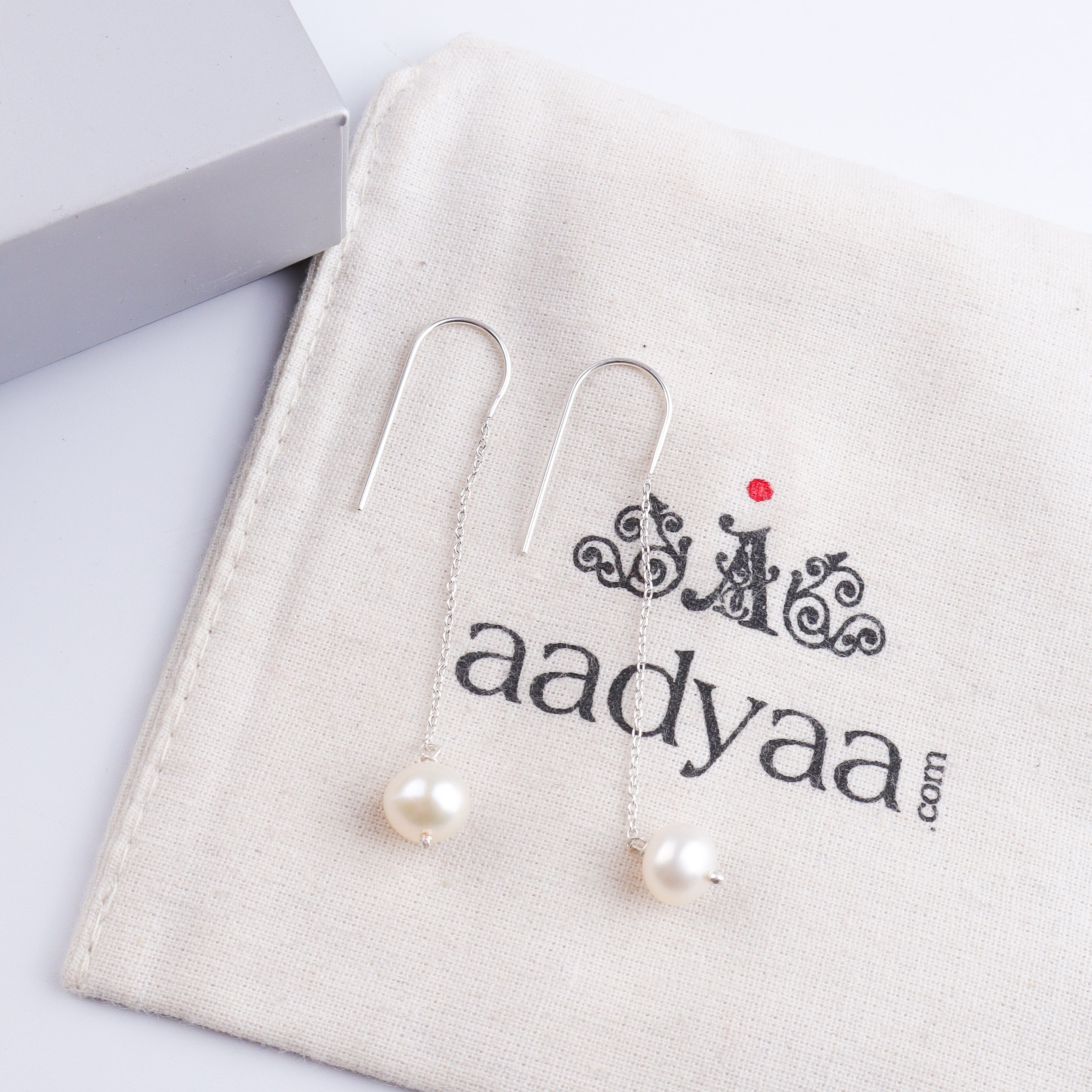 Pearl Dangle Chain Earrings