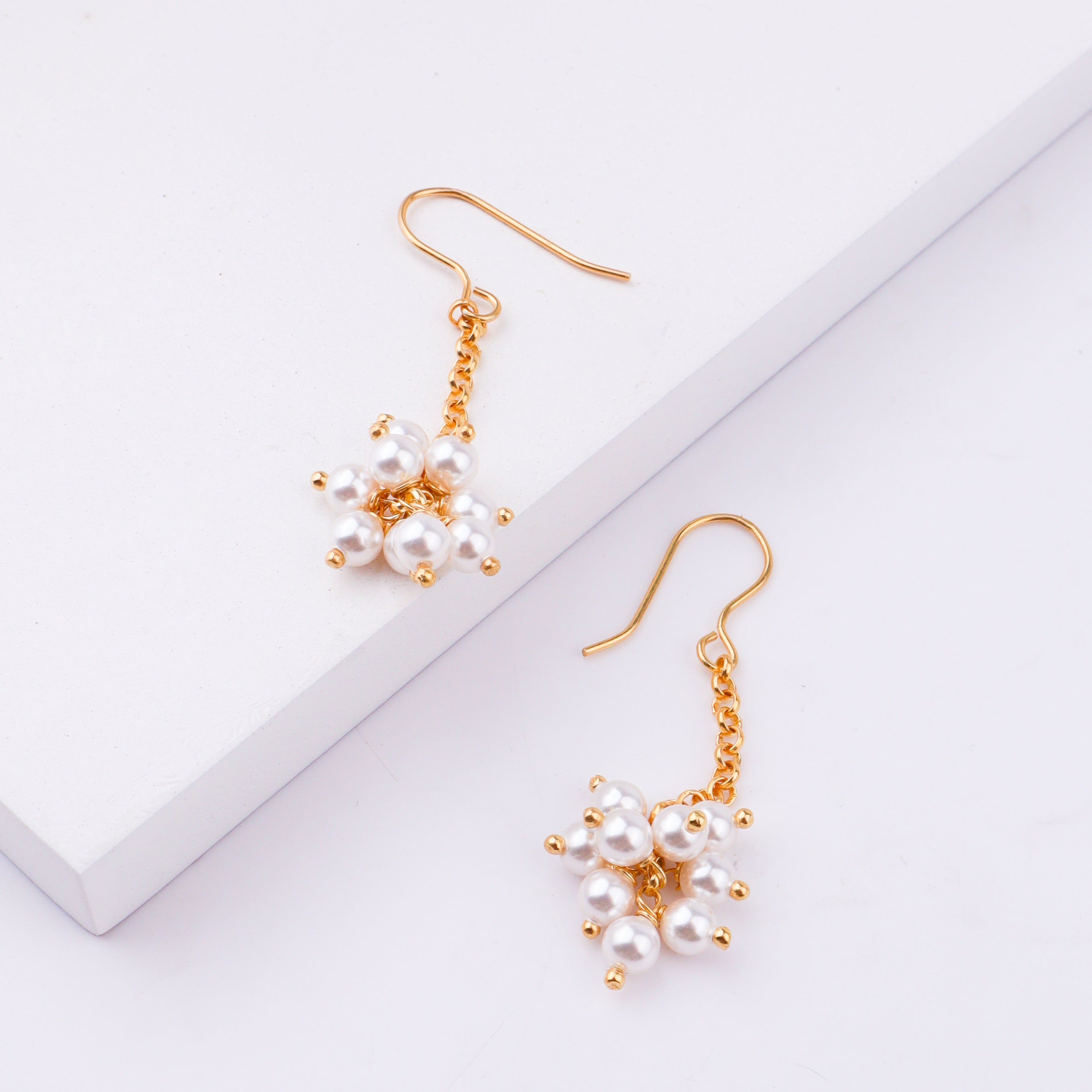 Pearl Bunch Earrings | 22K Gold-Plated | 92.5 Silver