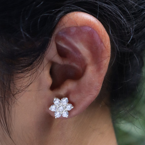 Close-up of Classic CZ Flower Motif Mangalsutra Set with CZ stones