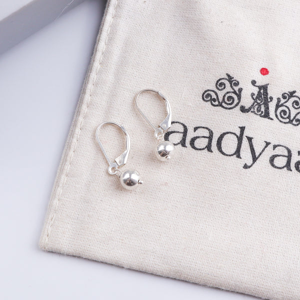 Silver Bead Dangle Earrings