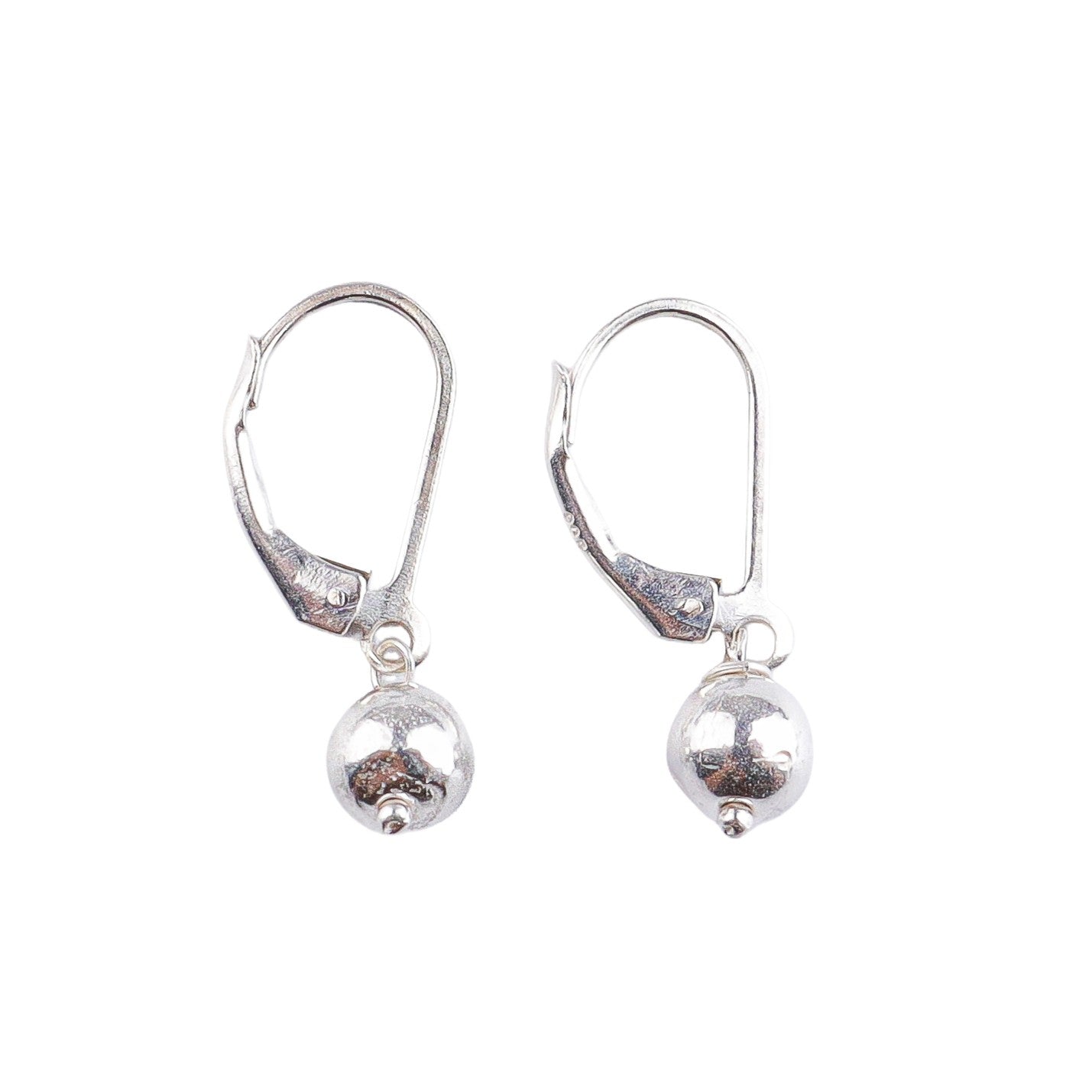 Silver Bead Dangle Earrings