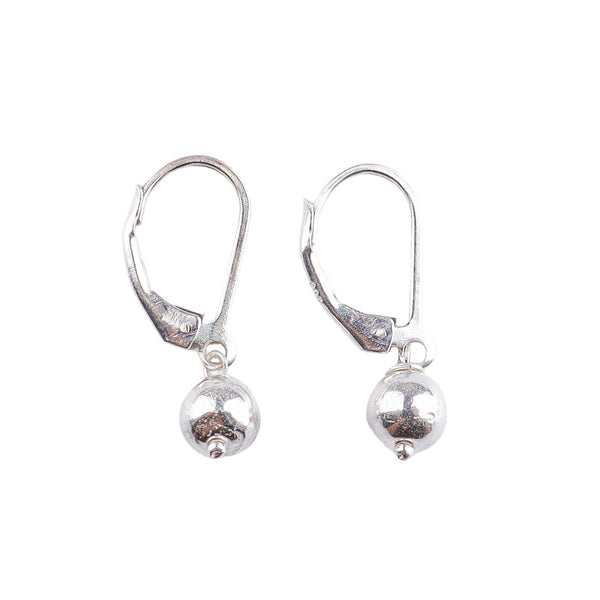 Silver Bead Dangle Earrings