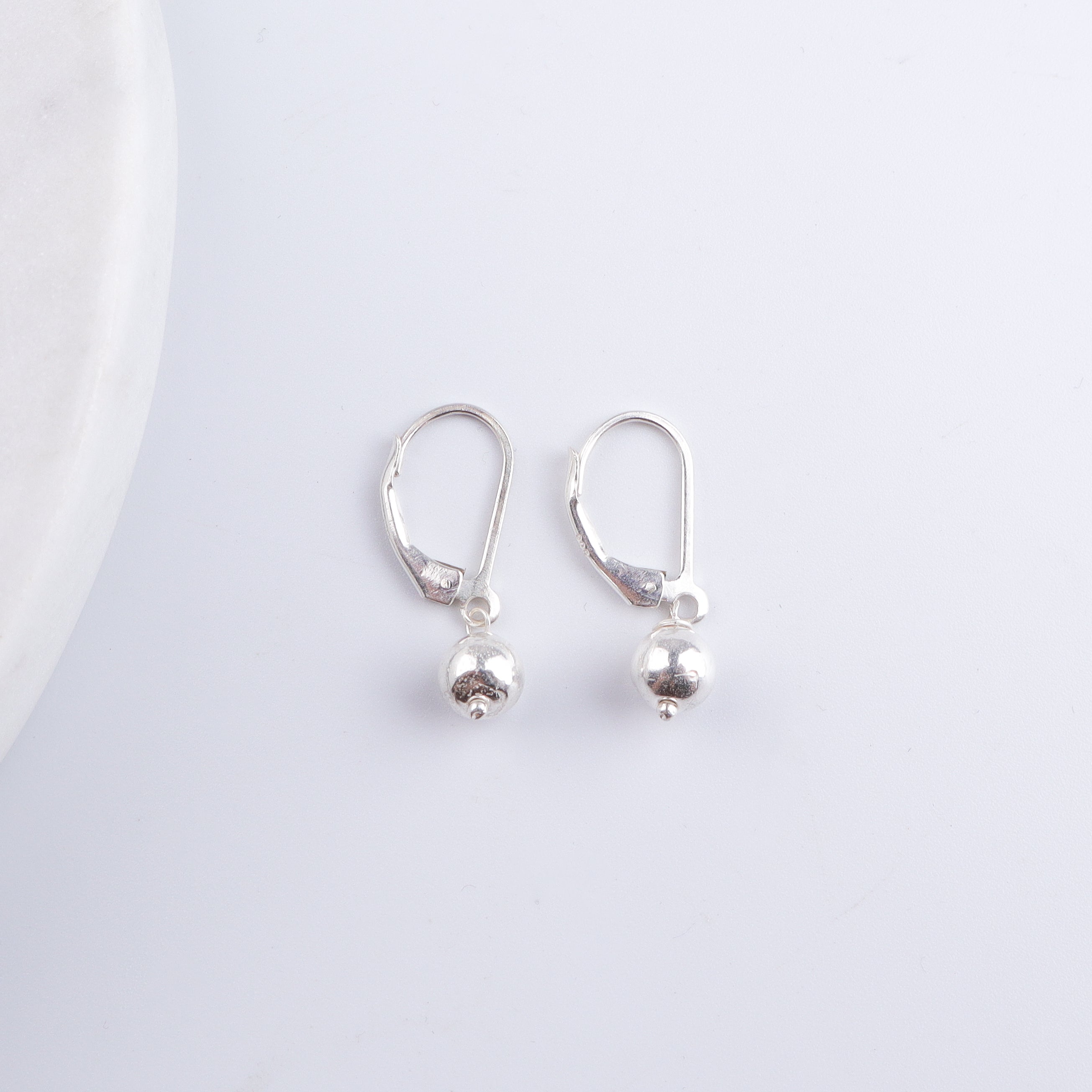 Silver Bead Dangle Earrings