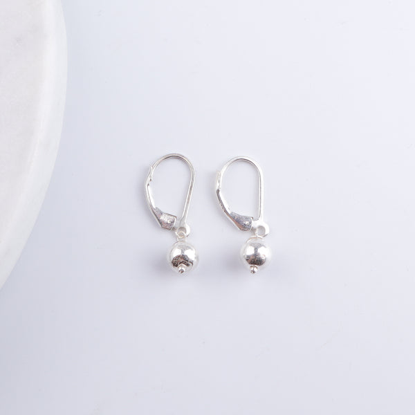 Silver Bead Dangle Earrings
