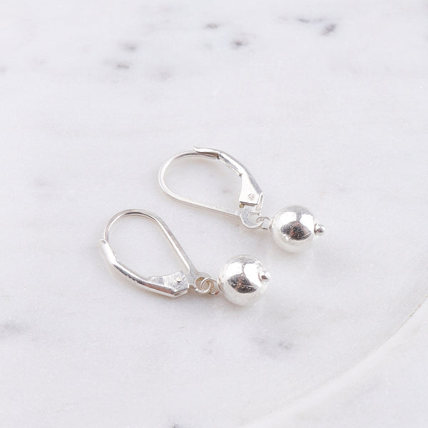 Silver Bead Dangle Earrings