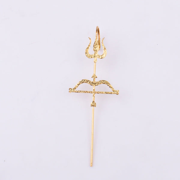 Back view of gold Trishul Earcuff jewelry