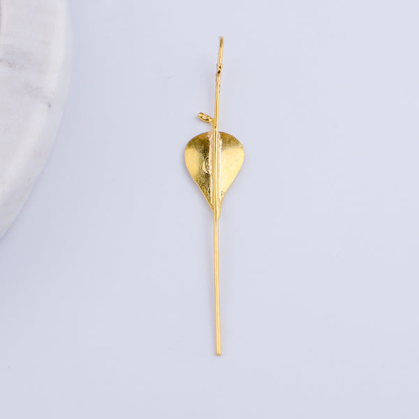 Silver Peepal Motif Single Earcuff | 92.5 Silver | 22K Gold Plated