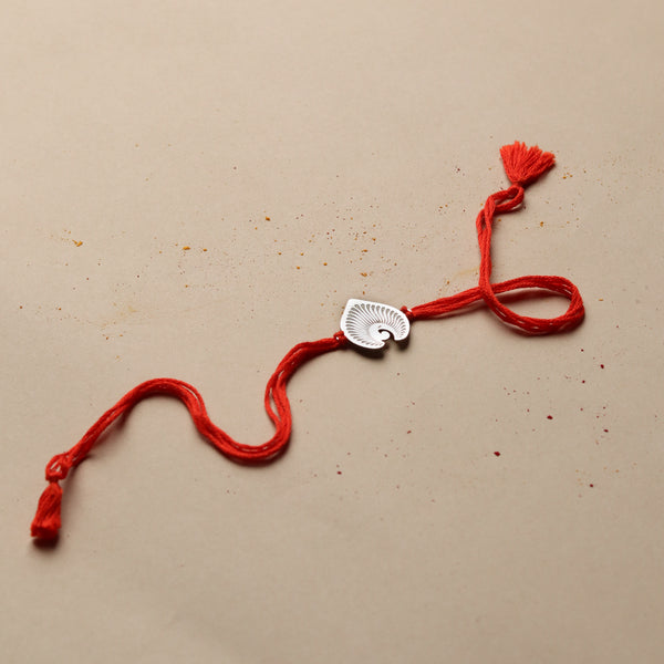 Silver Laser Cut Mayur Rakhi