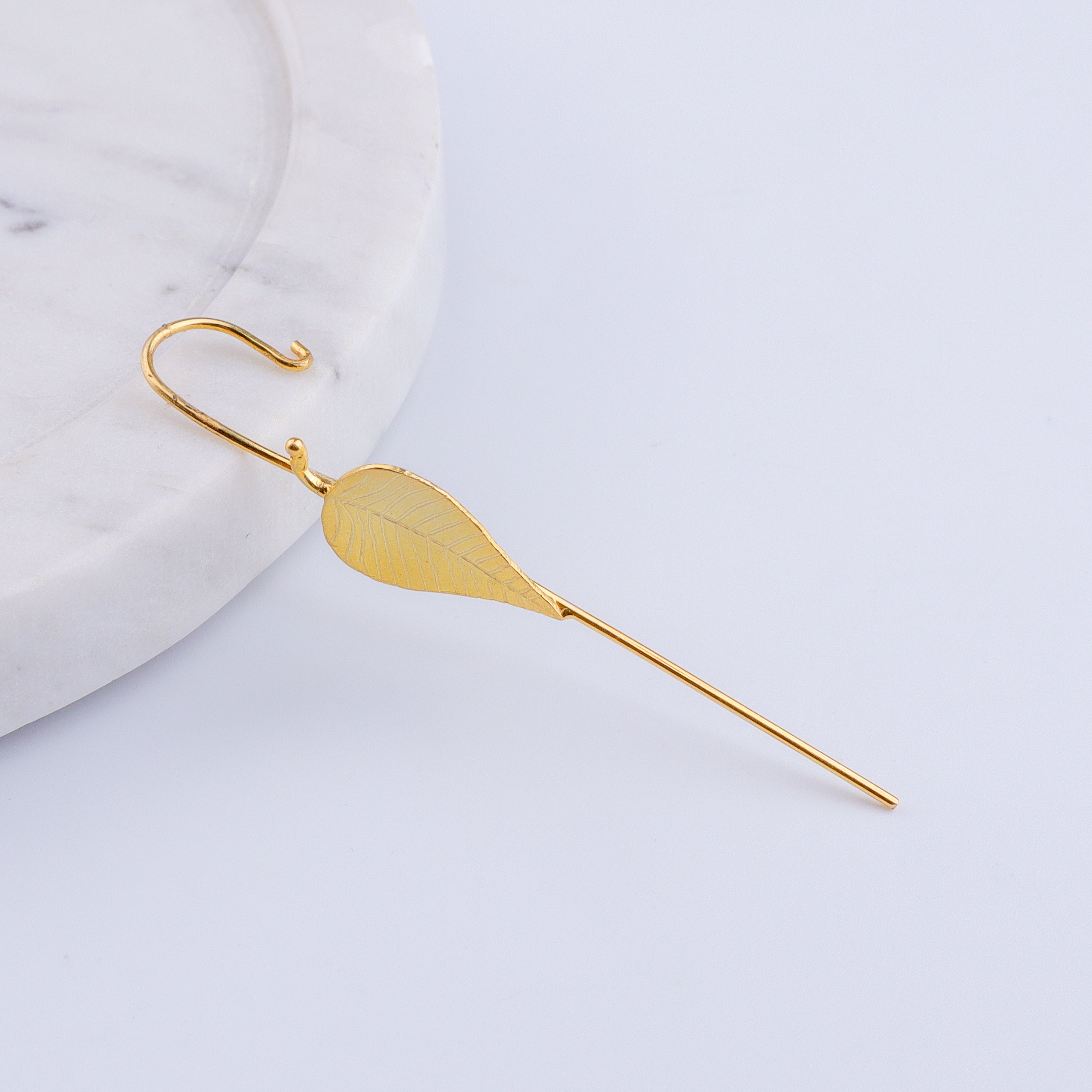 Silver Peepal Motif Single Earcuff | 92.5 Silver | 22K Gold Plated