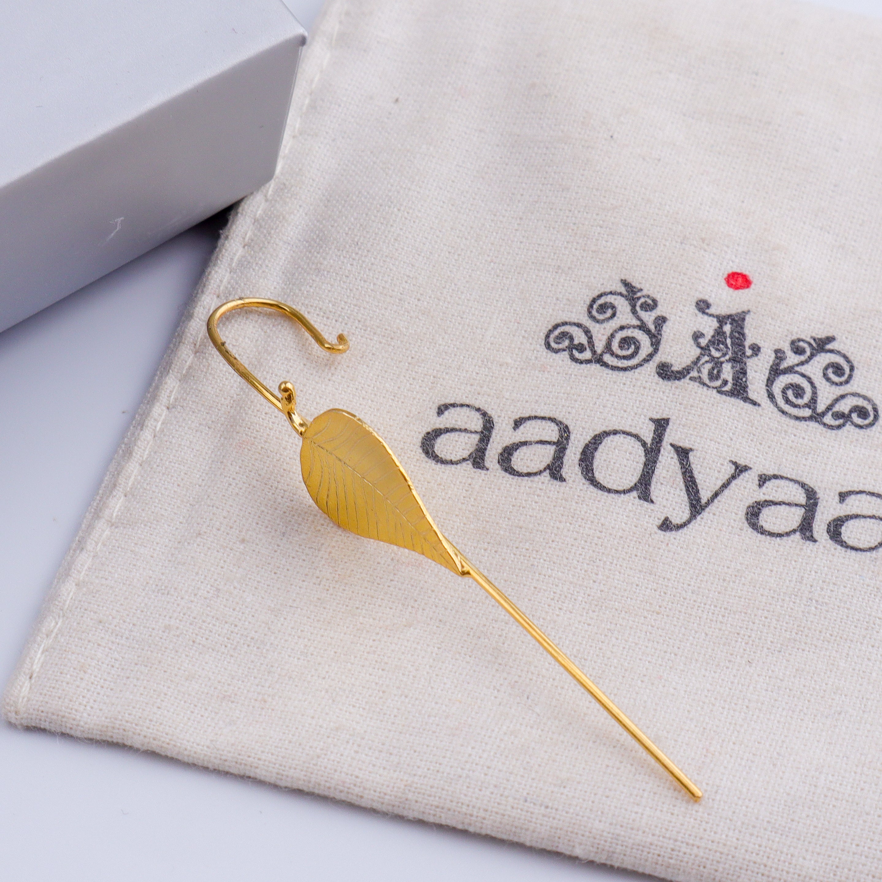 Silver Peepal Motif Single Earcuff | 92.5 Silver | 22K Gold Plated