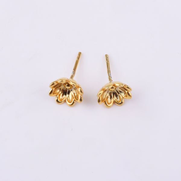 Flower Studs | 22K Gold-Plated