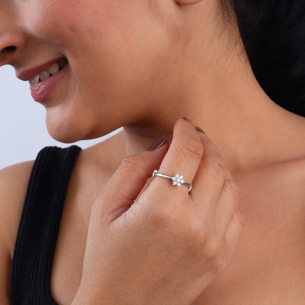 Flower Ring Small | CZ | 92.5 Silver