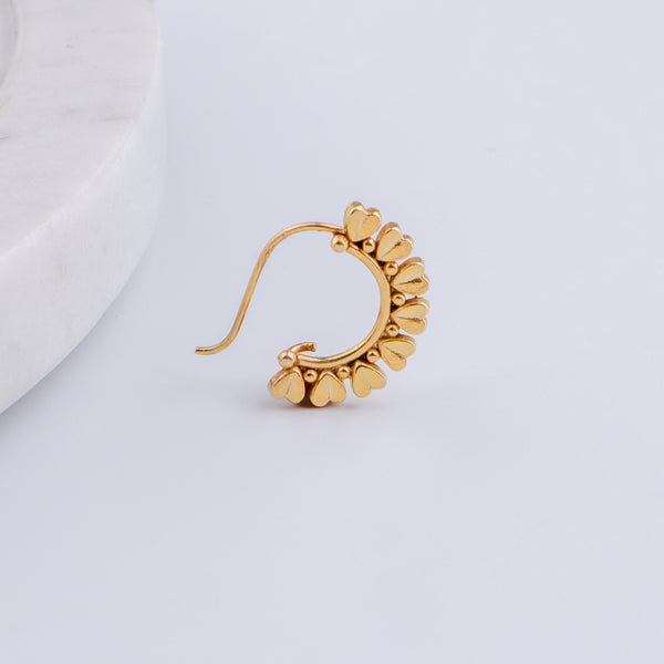 Heart Nath (Left, Pierced) |  92.5 Silver | 22K Gold Plated
