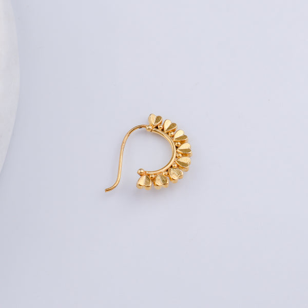 Heart Nath (Left, Pierced) |  92.5 Silver | 22K Gold Plated