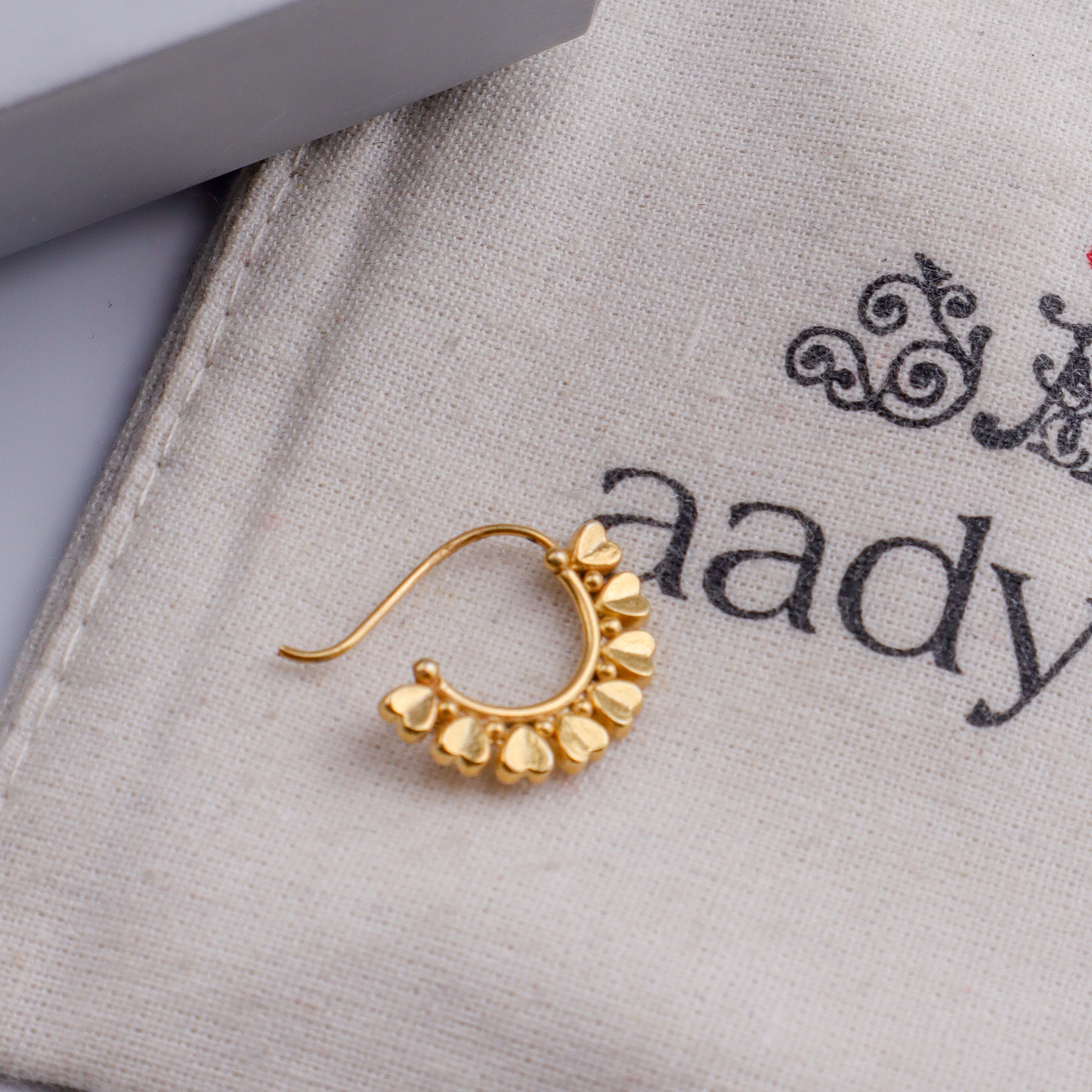 Heart Nath (Left, Pierced) |  92.5 Silver | 22K Gold Plated