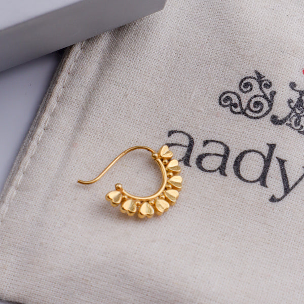 Heart Nath (Left, Pierced) |  92.5 Silver | 22K Gold Plated