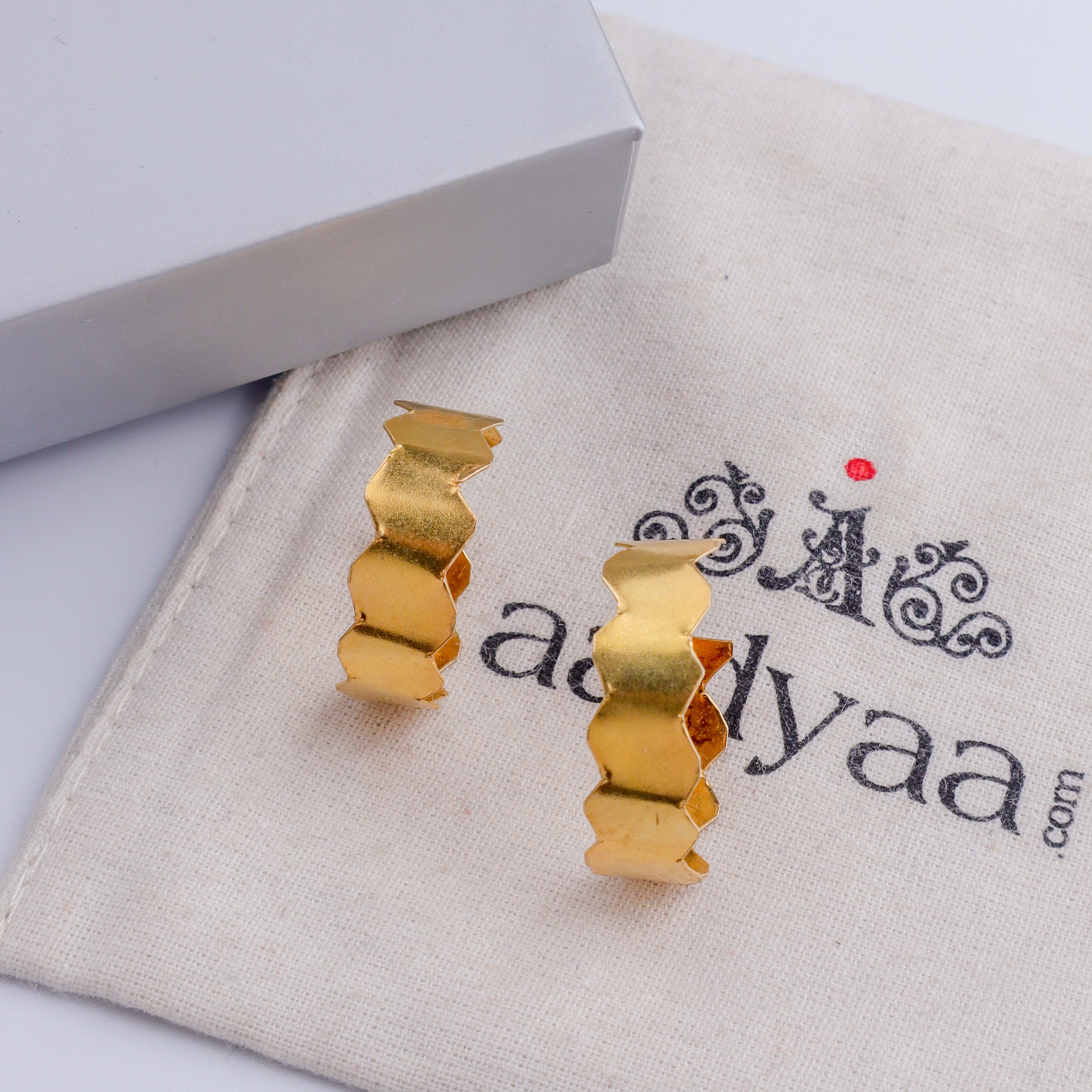 Natasha- Fold Earrings |  92.5 Silver | 22K Gold Plated